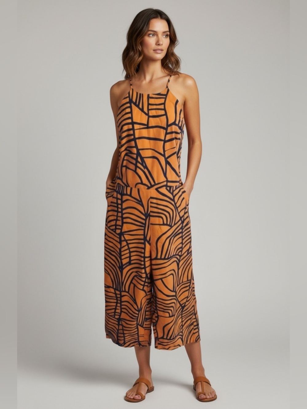 Andrea Marques Geometric Patterned Jumpsuit NWOT